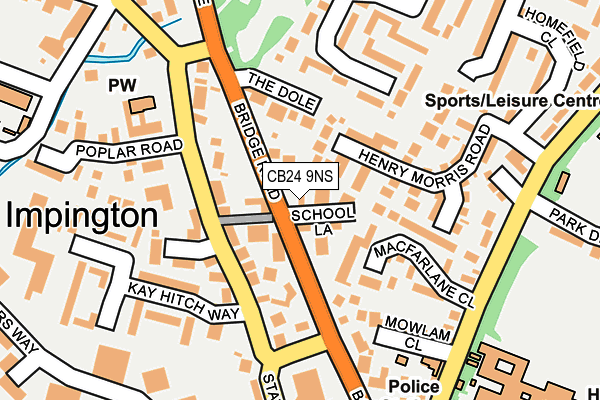 CB24 9NS map - OS OpenMap – Local (Ordnance Survey)