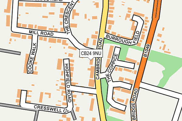 CB24 9NU map - OS OpenMap – Local (Ordnance Survey)