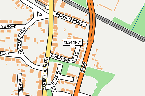 CB24 9NW map - OS OpenMap – Local (Ordnance Survey)