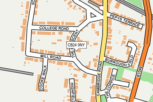 CB24 9NY map - OS OpenMap – Local (Ordnance Survey)