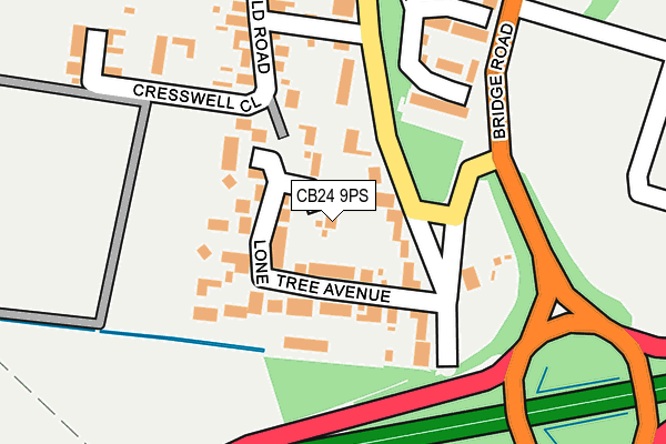 CB24 9PS map - OS OpenMap – Local (Ordnance Survey)