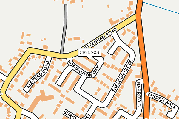 CB24 9XS map - OS OpenMap – Local (Ordnance Survey)