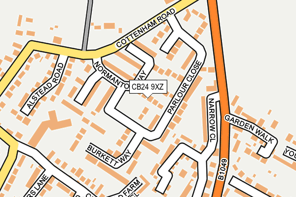 CB24 9XZ map - OS OpenMap – Local (Ordnance Survey)