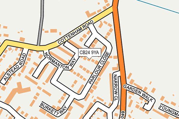CB24 9YA map - OS OpenMap – Local (Ordnance Survey)