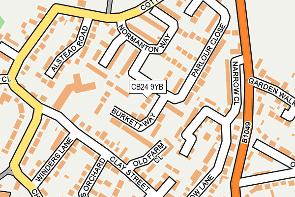 CB24 9YB map - OS OpenMap – Local (Ordnance Survey)