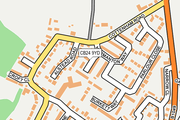 CB24 9YD map - OS OpenMap – Local (Ordnance Survey)