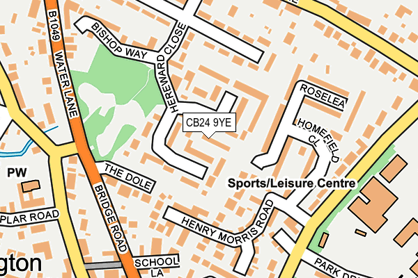 CB24 9YE map - OS OpenMap – Local (Ordnance Survey)