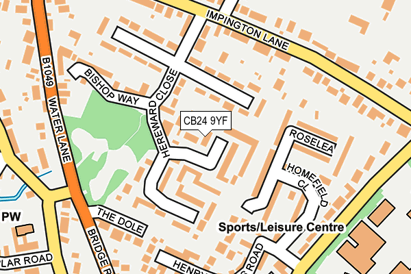 CB24 9YF map - OS OpenMap – Local (Ordnance Survey)