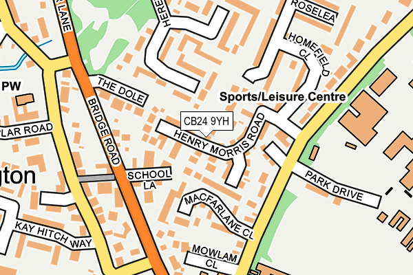 CB24 9YH map - OS OpenMap – Local (Ordnance Survey)