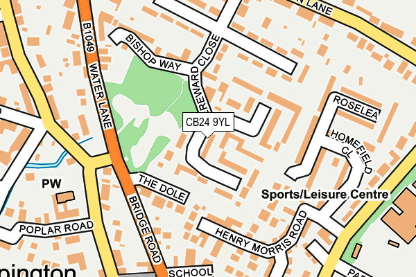 CB24 9YL map - OS OpenMap – Local (Ordnance Survey)