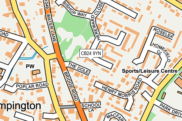 CB24 9YN map - OS OpenMap – Local (Ordnance Survey)