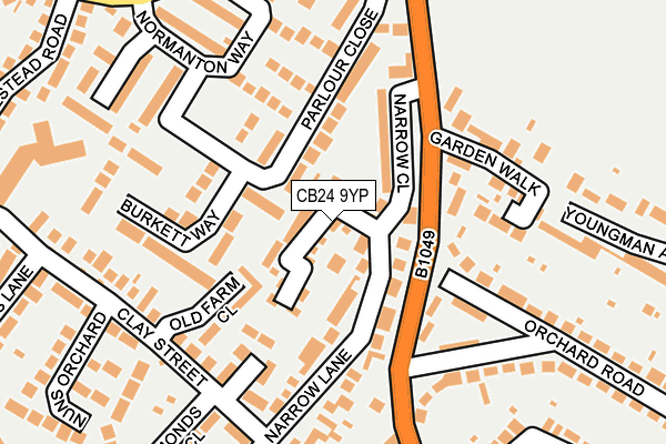 CB24 9YP map - OS OpenMap – Local (Ordnance Survey)