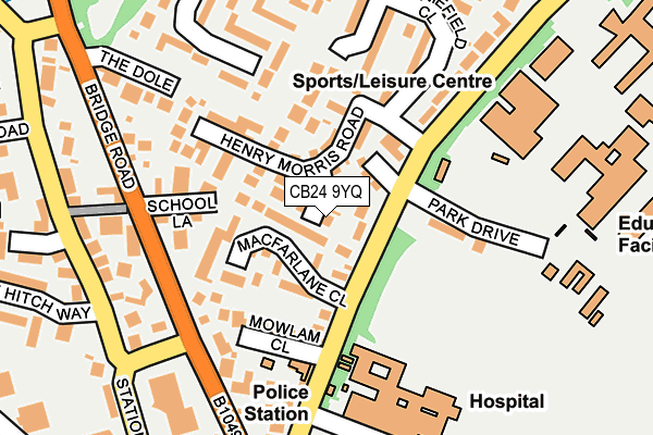 CB24 9YQ map - OS OpenMap – Local (Ordnance Survey)