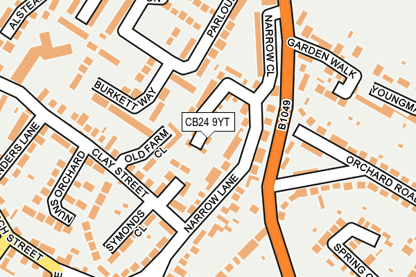 CB24 9YT map - OS OpenMap – Local (Ordnance Survey)