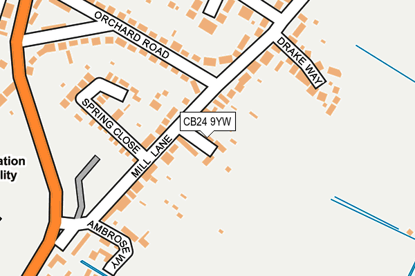 CB24 9YW map - OS OpenMap – Local (Ordnance Survey)