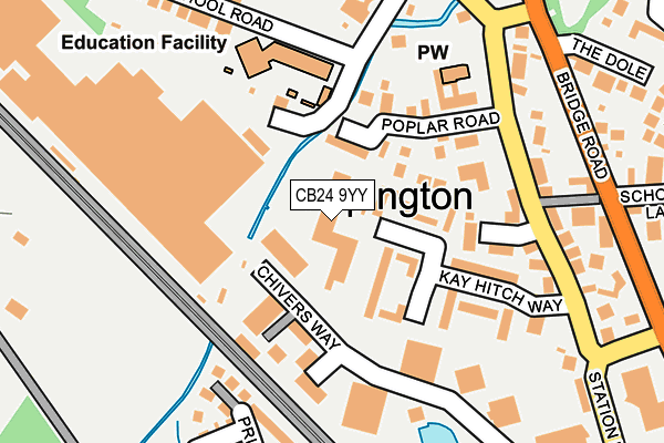 CB24 9YY map - OS OpenMap – Local (Ordnance Survey)