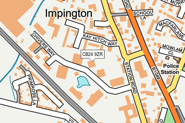 CB24 9ZR map - OS OpenMap – Local (Ordnance Survey)