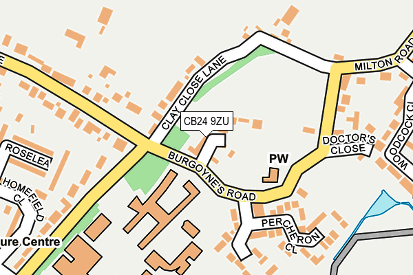 CB24 9ZU map - OS OpenMap – Local (Ordnance Survey)