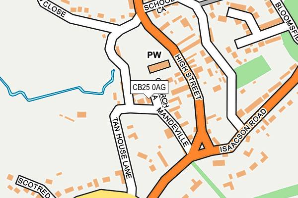 CB25 0AG map - OS OpenMap – Local (Ordnance Survey)