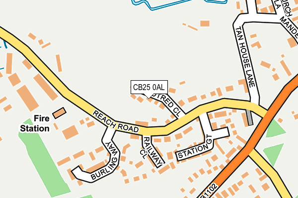 CB25 0AL map - OS OpenMap – Local (Ordnance Survey)