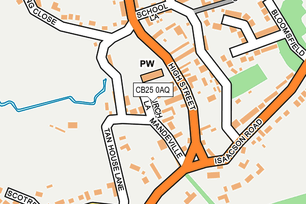 CB25 0AQ map - OS OpenMap – Local (Ordnance Survey)