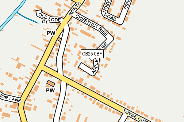 CB25 0BF map - OS OpenMap – Local (Ordnance Survey)