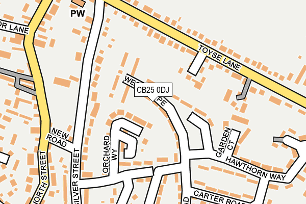 CB25 0DJ map - OS OpenMap – Local (Ordnance Survey)