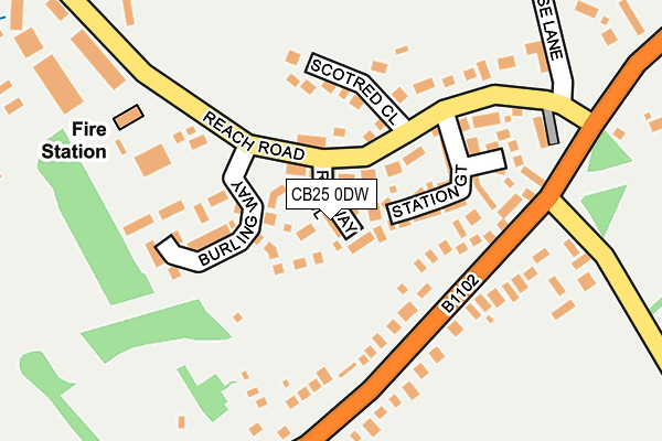 CB25 0DW map - OS OpenMap – Local (Ordnance Survey)