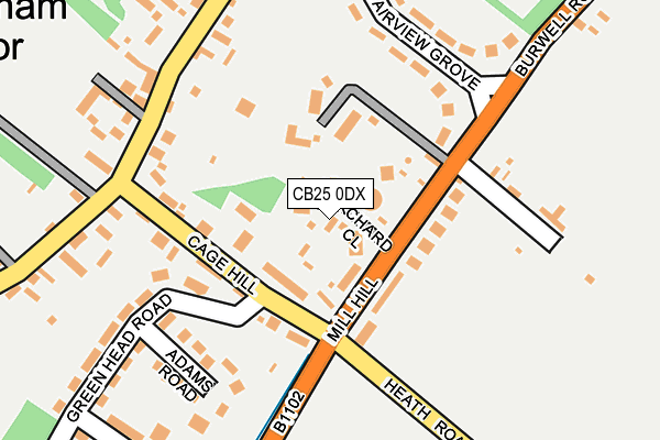 CB25 0DX map - OS OpenMap – Local (Ordnance Survey)