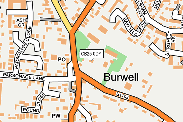 CB25 0DY map - OS OpenMap – Local (Ordnance Survey)