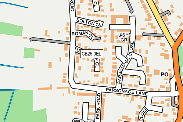 CB25 0EL map - OS OpenMap – Local (Ordnance Survey)