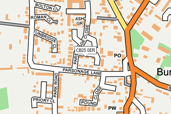 CB25 0ER map - OS OpenMap – Local (Ordnance Survey)