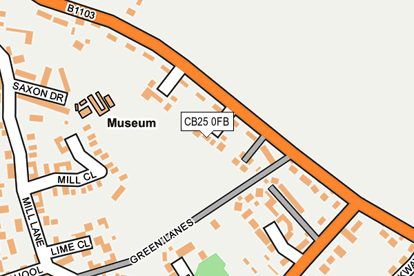 CB25 0FB map - OS OpenMap – Local (Ordnance Survey)