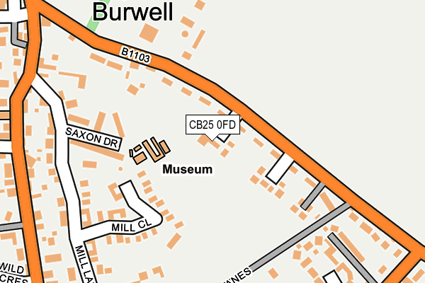 CB25 0FD map - OS OpenMap – Local (Ordnance Survey)