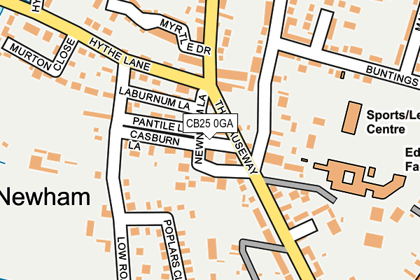 CB25 0GA map - OS OpenMap – Local (Ordnance Survey)