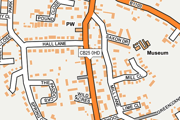 CB25 0HD map - OS OpenMap – Local (Ordnance Survey)