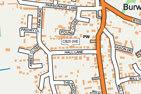 CB25 0HE map - OS OpenMap – Local (Ordnance Survey)