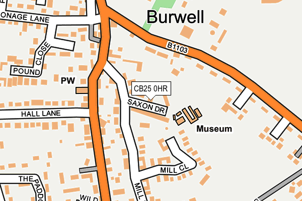 CB25 0HR map - OS OpenMap – Local (Ordnance Survey)