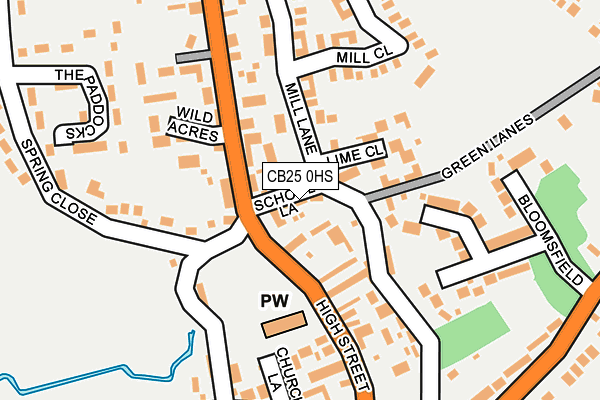 CB25 0HS map - OS OpenMap – Local (Ordnance Survey)