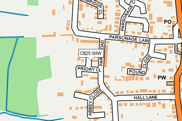 CB25 0HW map - OS OpenMap – Local (Ordnance Survey)