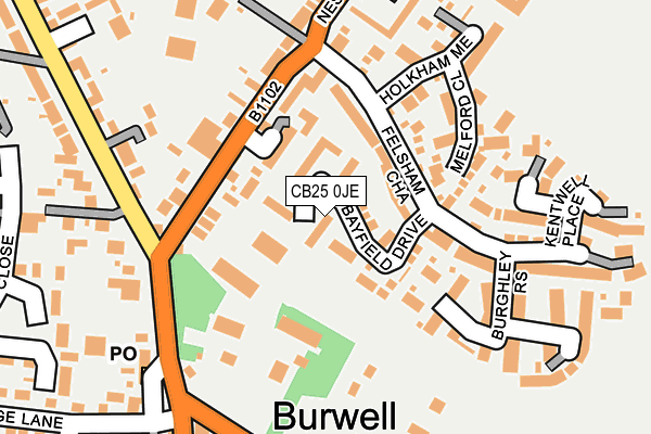 CB25 0JE map - OS OpenMap – Local (Ordnance Survey)