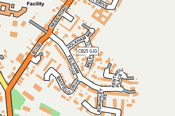 CB25 0JG map - OS OpenMap – Local (Ordnance Survey)