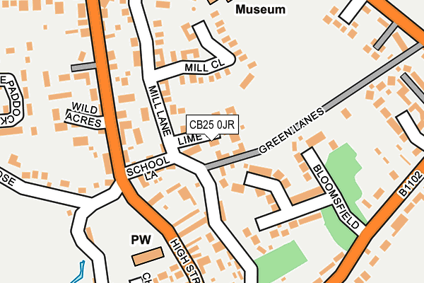 CB25 0JR map - OS OpenMap – Local (Ordnance Survey)