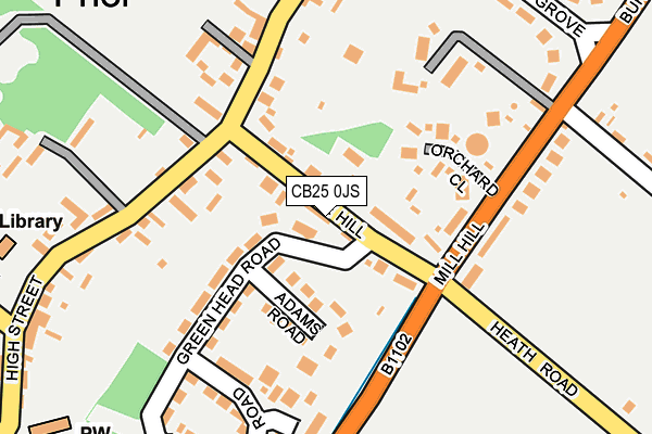 CB25 0JS map - OS OpenMap – Local (Ordnance Survey)