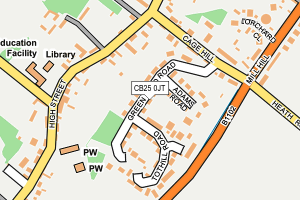 CB25 0JT map - OS OpenMap – Local (Ordnance Survey)