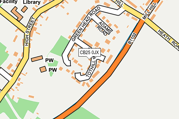 CB25 0JX map - OS OpenMap – Local (Ordnance Survey)