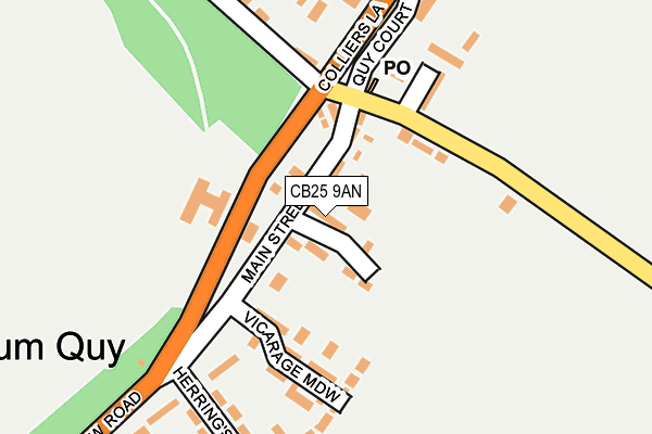 CB25 9AN map - OS OpenMap – Local (Ordnance Survey)