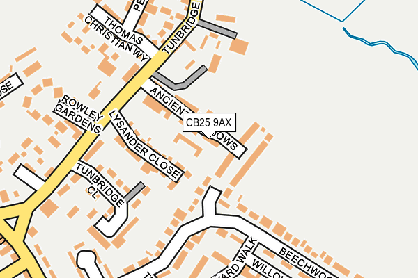 CB25 9AX map - OS OpenMap – Local (Ordnance Survey)