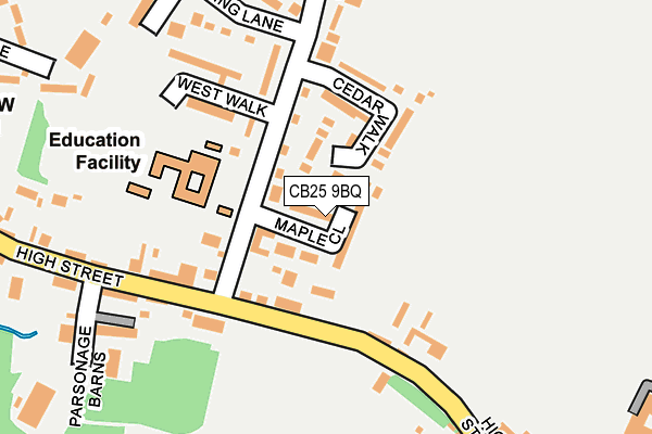 CB25 9BQ map - OS OpenMap – Local (Ordnance Survey)