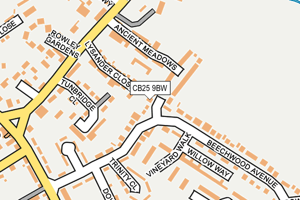 CB25 9BW map - OS OpenMap – Local (Ordnance Survey)